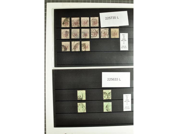 1860/1910, gestempelter Lagerbestand von knapp 8000 gestempelten Werten, dabei viele bessere, auch hohe Shillingwerte