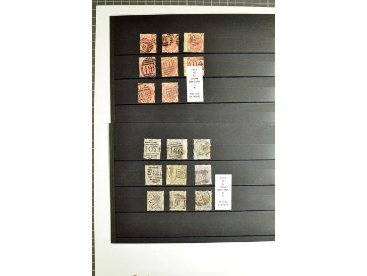 1860/1910, gestempelter Lagerbestand von knapp 8000 gestempelten Werten, dabei viele bessere, auch hohe Shillingwerte