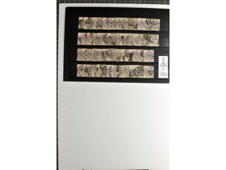 1860/1910, gestempelter Lagerbestand von knapp 8000 gestempelten Werten, dabei viele bessere, auch hohe Shillingwerte