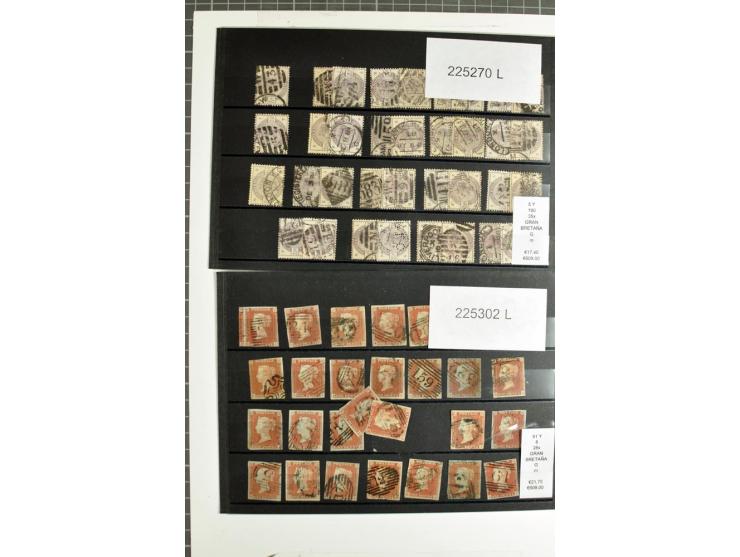 1860/1910, gestempelter Lagerbestand von knapp 8000 gestempelten Werten, dabei viele bessere, auch hohe Shillingwerte
