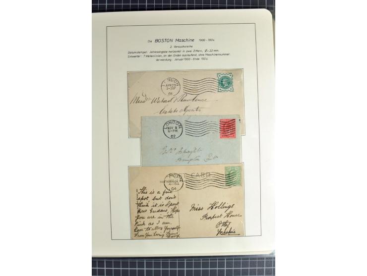Experimental and Early Machine Postmarks of England 1857-1902, the magnificent International Gold Medal awarded specialised c