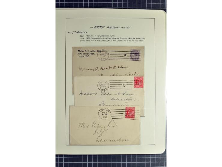 Experimental and Early Machine Postmarks of England 1857-1902, the magnificent International Gold Medal awarded specialised c