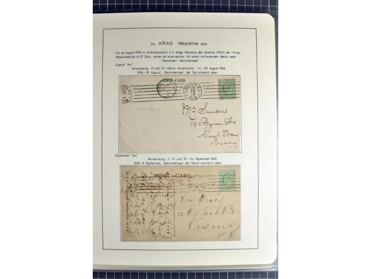 Experimental and Early Machine Postmarks of England 1857-1902, the magnificent International Gold Medal awarded specialised c