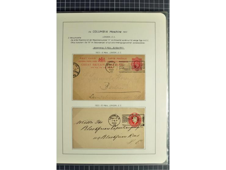 Experimental and Early Machine Postmarks of England 1857-1902, the magnificent International Gold Medal awarded specialised c