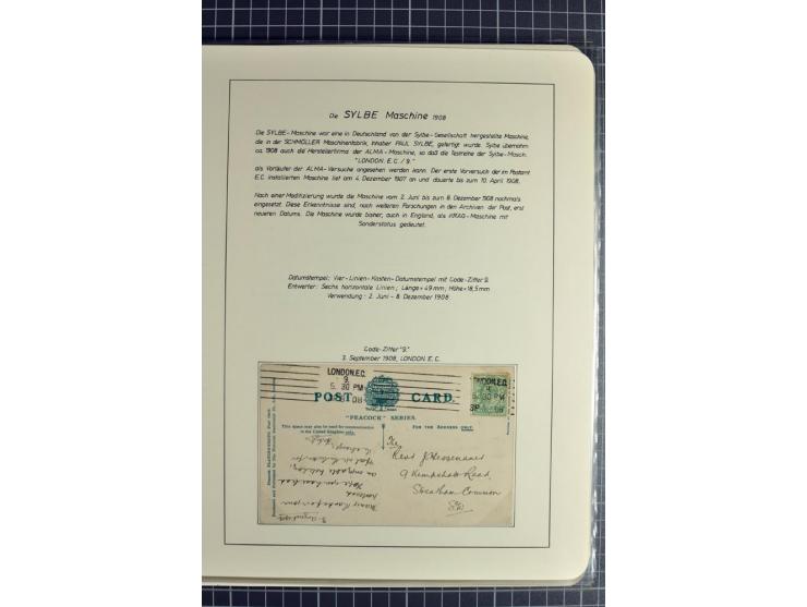 Experimental and Early Machine Postmarks of England 1857-1902, the magnificent International Gold Medal awarded specialised c