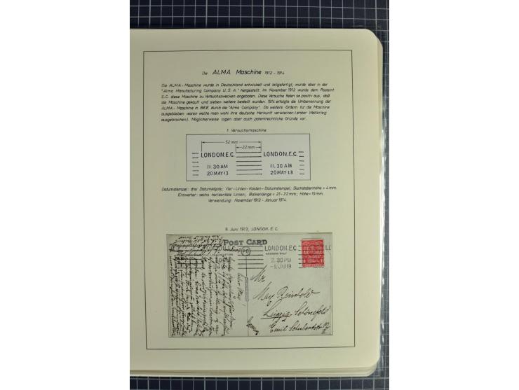 Experimental and Early Machine Postmarks of England 1857-1902, the magnificent International Gold Medal awarded specialised c