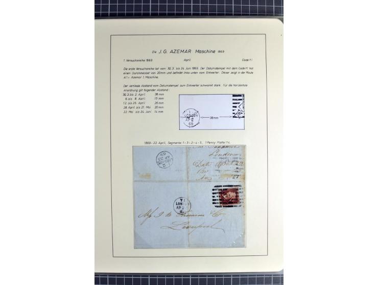 Experimental and Early Machine Postmarks of England 1857-1902, the magnificent International Gold Medal awarded specialised c