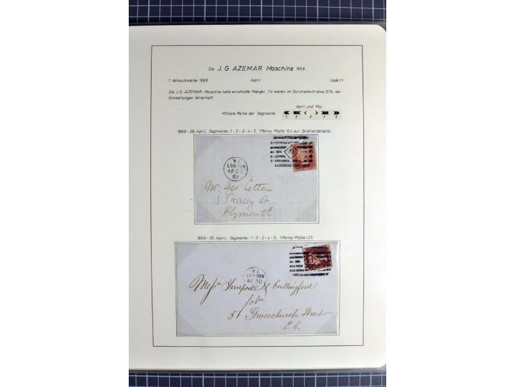 Experimental and Early Machine Postmarks of England 1857-1902, the magnificent International Gold Medal awarded specialised c