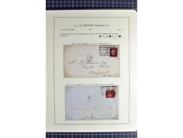 Experimental and Early Machine Postmarks of England 1857-1902, the magnificent International Gold Medal awarded specialised c