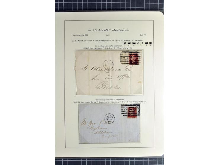 Experimental and Early Machine Postmarks of England 1857-1902, the magnificent International Gold Medal awarded specialised c