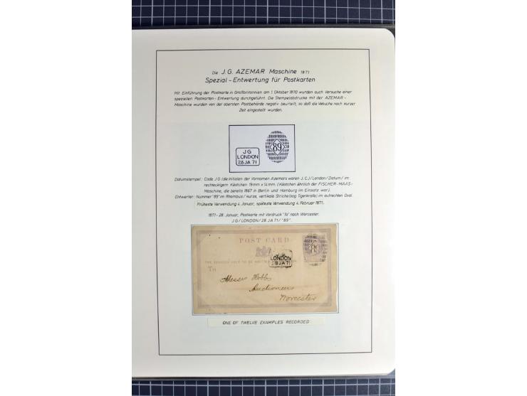 Experimental and Early Machine Postmarks of England 1857-1902, the magnificent International Gold Medal awarded specialised c