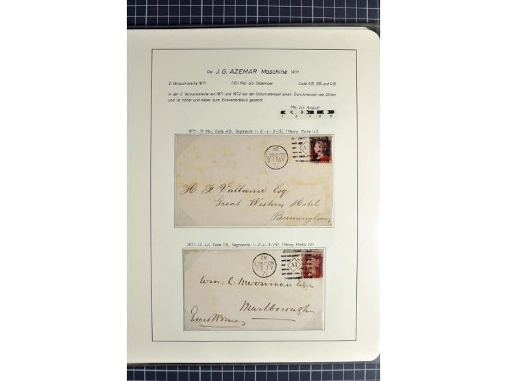 Experimental and Early Machine Postmarks of England 1857-1902, the magnificent International Gold Medal awarded specialised c