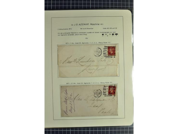 Experimental and Early Machine Postmarks of England 1857-1902, the magnificent International Gold Medal awarded specialised c