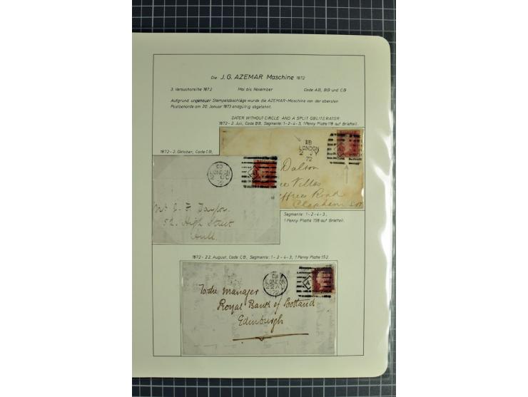 Experimental and Early Machine Postmarks of England 1857-1902, the magnificent International Gold Medal awarded specialised c