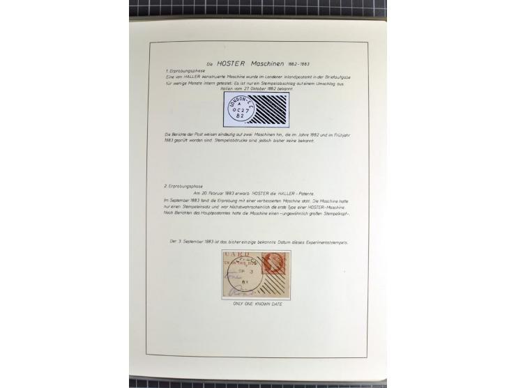 Experimental and Early Machine Postmarks of England 1857-1902, the magnificent International Gold Medal awarded specialised c
