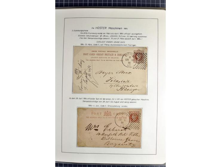 Experimental and Early Machine Postmarks of England 1857-1902, the magnificent International Gold Medal awarded specialised c