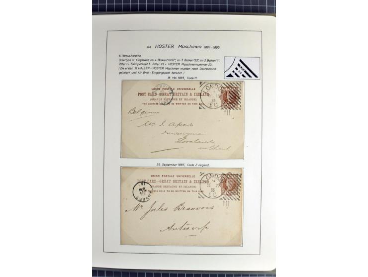 Experimental and Early Machine Postmarks of England 1857-1902, the magnificent International Gold Medal awarded specialised c