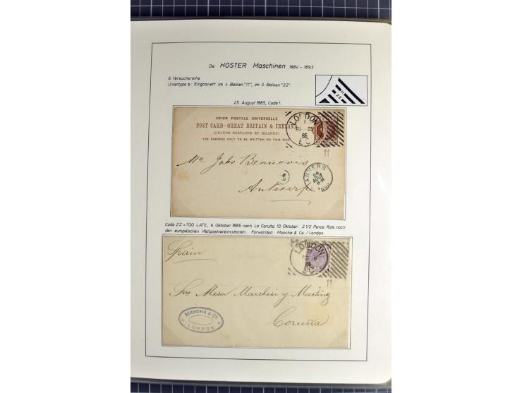 Experimental and Early Machine Postmarks of England 1857-1902, the magnificent International Gold Medal awarded specialised c