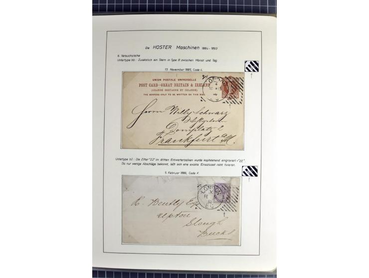 Experimental and Early Machine Postmarks of England 1857-1902, the magnificent International Gold Medal awarded specialised c
