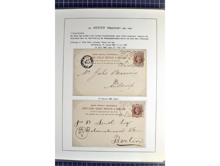 Experimental and Early Machine Postmarks of England 1857-1902, the magnificent International Gold Medal awarded specialised c