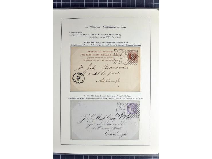 Experimental and Early Machine Postmarks of England 1857-1902, the magnificent International Gold Medal awarded specialised c