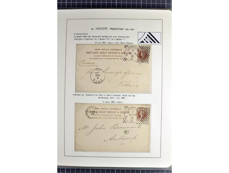 Experimental and Early Machine Postmarks of England 1857-1902, the magnificent International Gold Medal awarded specialised c