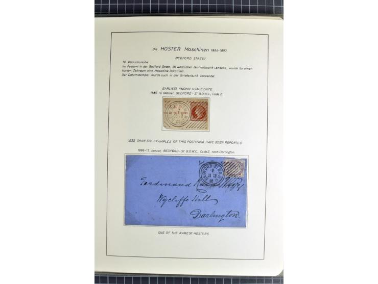Experimental and Early Machine Postmarks of England 1857-1902, the magnificent International Gold Medal awarded specialised c