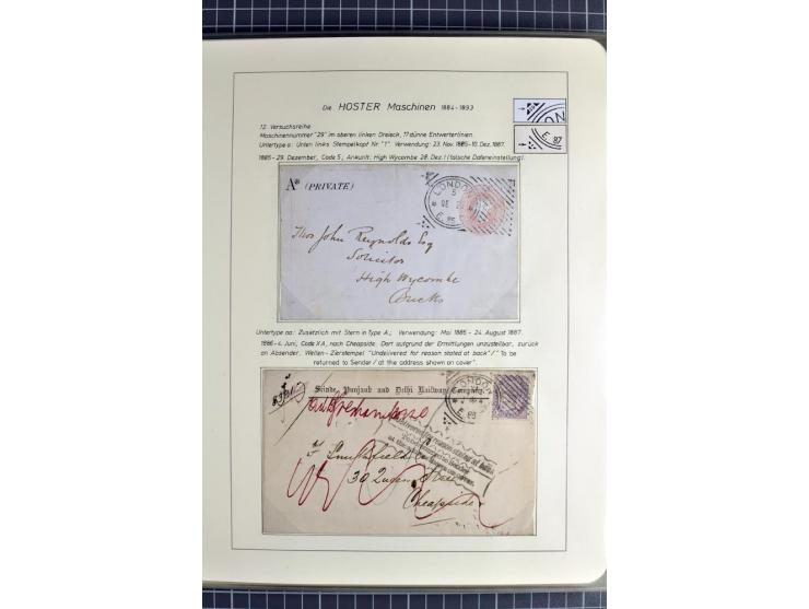 Experimental and Early Machine Postmarks of England 1857-1902, the magnificent International Gold Medal awarded specialised c