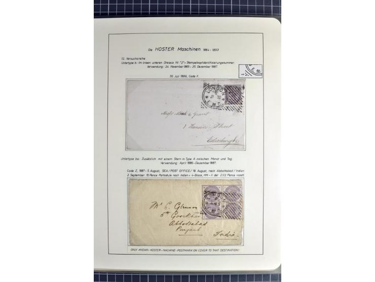 Experimental and Early Machine Postmarks of England 1857-1902, the magnificent International Gold Medal awarded specialised c