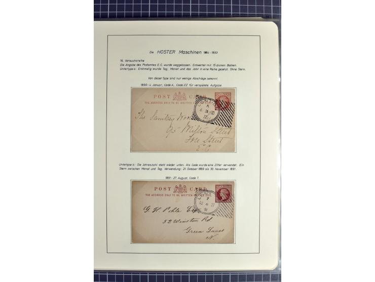 Experimental and Early Machine Postmarks of England 1857-1902, the magnificent International Gold Medal awarded specialised c