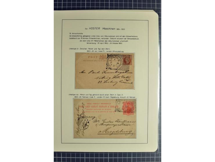 Experimental and Early Machine Postmarks of England 1857-1902, the magnificent International Gold Medal awarded specialised c