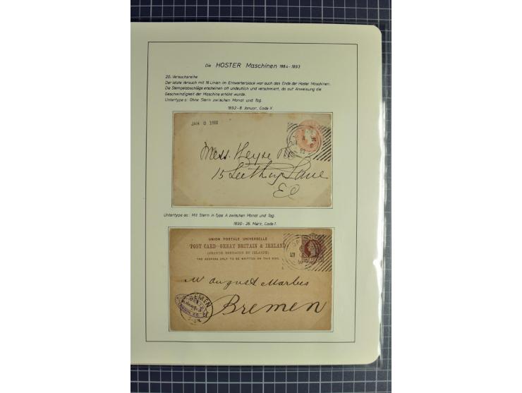 Experimental and Early Machine Postmarks of England 1857-1902, the magnificent International Gold Medal awarded specialised c