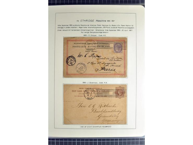Experimental and Early Machine Postmarks of England 1857-1902, the magnificent International Gold Medal awarded specialised c