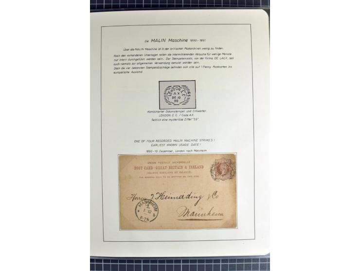 Experimental and Early Machine Postmarks of England 1857-1902, the magnificent International Gold Medal awarded specialised c