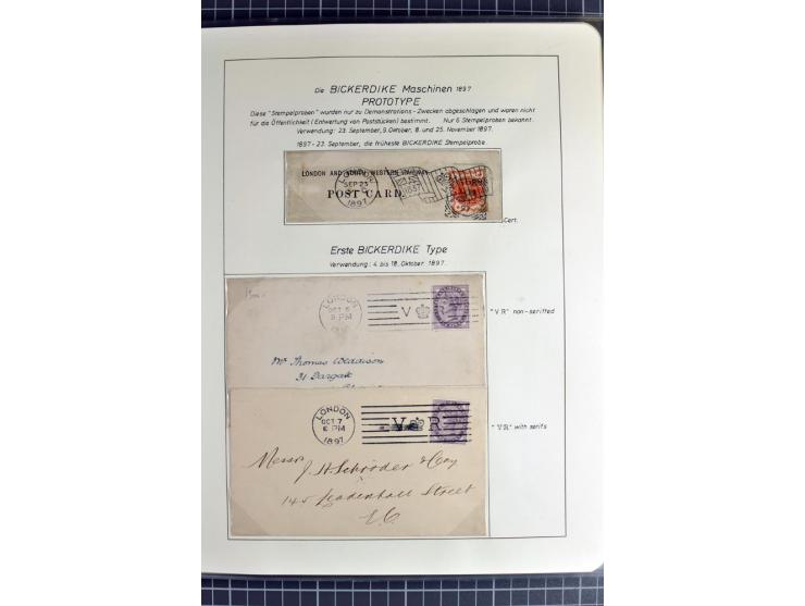 Experimental and Early Machine Postmarks of England 1857-1902, the magnificent International Gold Medal awarded specialised c