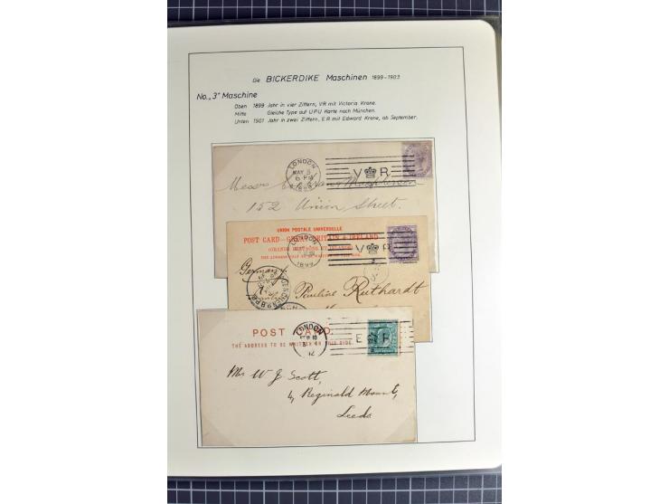 Experimental and Early Machine Postmarks of England 1857-1902, the magnificent International Gold Medal awarded specialised c