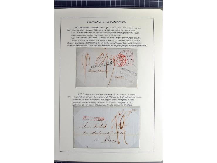 Pre-UPU Foreign Destination Mail: 1584/1875, the fine and valuable 3 volume collection beautifully written up on album pages 