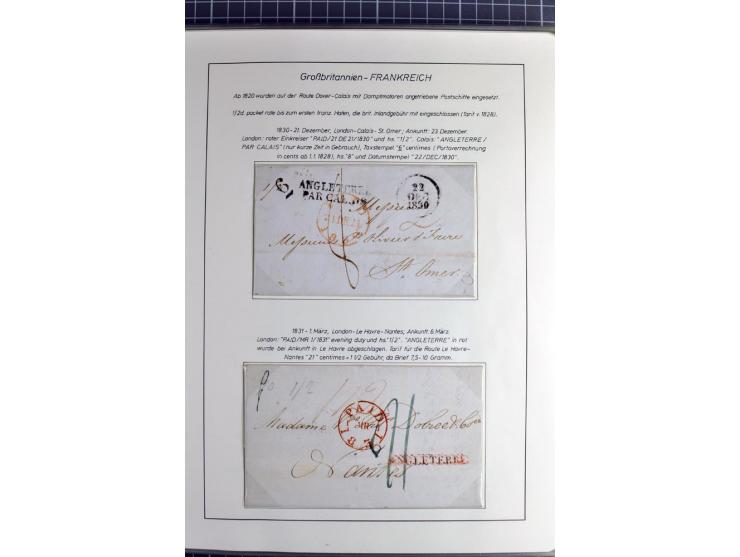 Pre-UPU Foreign Destination Mail: 1584/1875, the fine and valuable 3 volume collection beautifully written up on album pages 