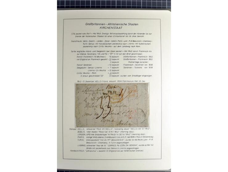 Pre-UPU Foreign Destination Mail: 1584/1875, the fine and valuable 3 volume collection beautifully written up on album pages 