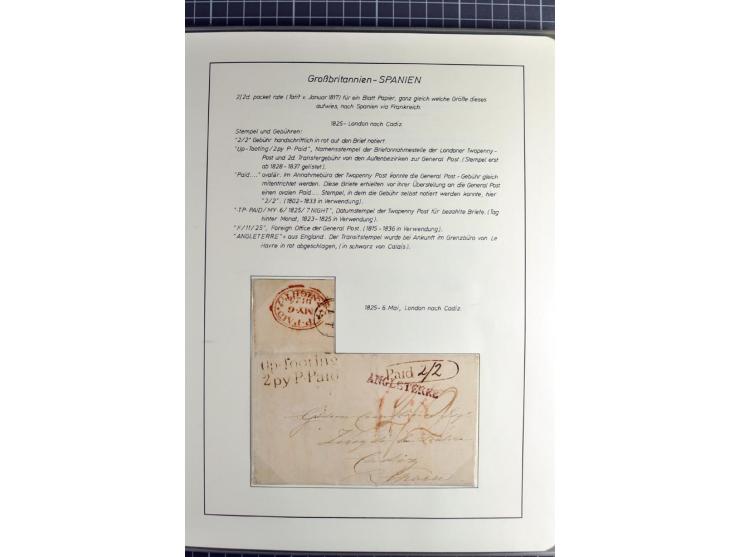Pre-UPU Foreign Destination Mail: 1584/1875, the fine and valuable 3 volume collection beautifully written up on album pages 