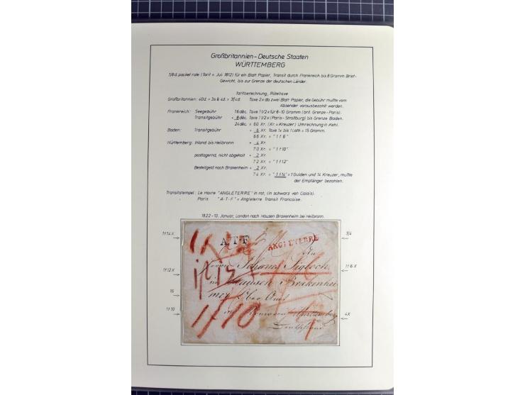 Pre-UPU Foreign Destination Mail: 1584/1875, the fine and valuable 3 volume collection beautifully written up on album pages 