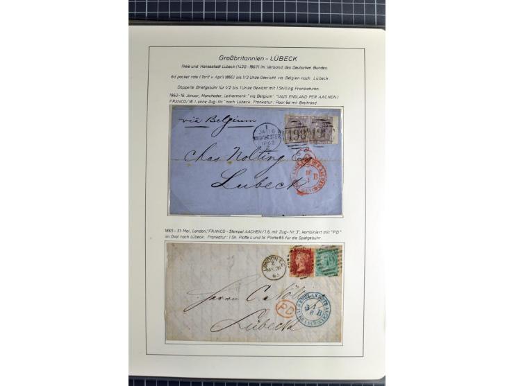 Pre-UPU Foreign Destination Mail: 1584/1875, the fine and valuable 3 volume collection beautifully written up on album pages 