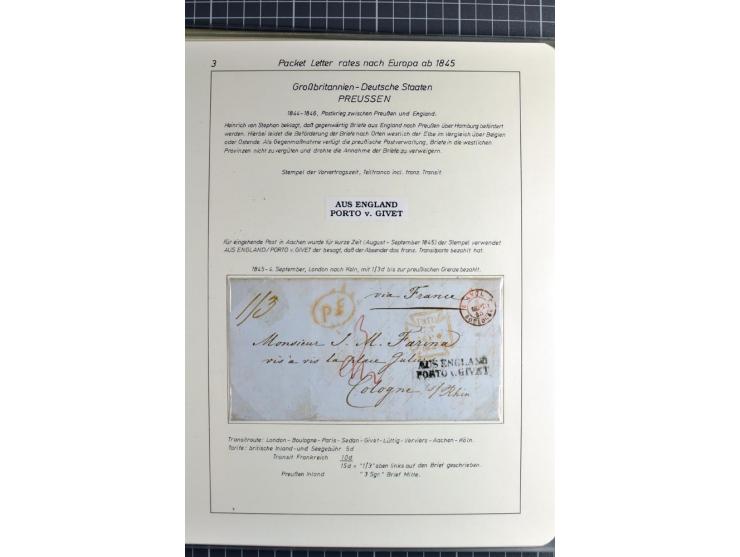Pre-UPU Foreign Destination Mail: 1584/1875, the fine and valuable 3 volume collection beautifully written up on album pages 