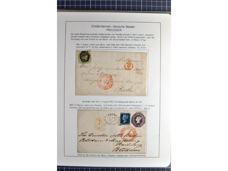 Pre-UPU Foreign Destination Mail: 1584/1875, the fine and valuable 3 volume collection beautifully written up on album pages 