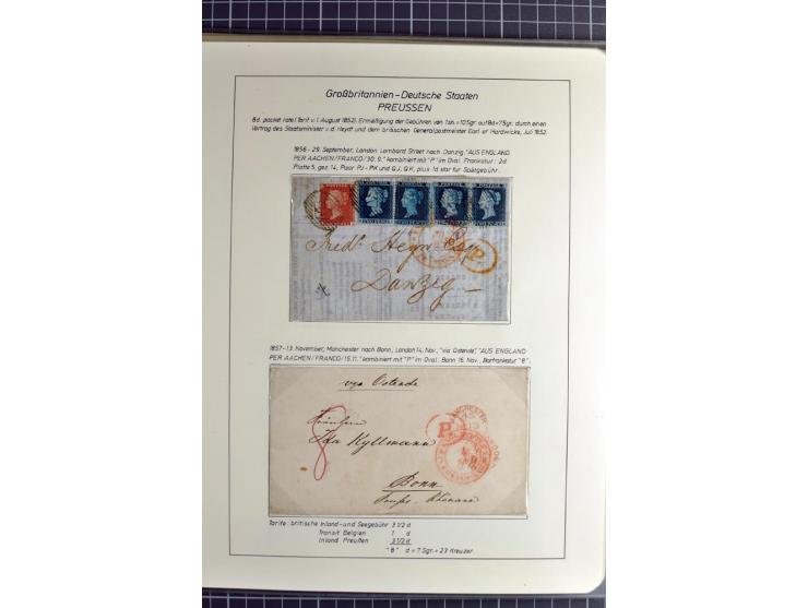 Pre-UPU Foreign Destination Mail: 1584/1875, the fine and valuable 3 volume collection beautifully written up on album pages 