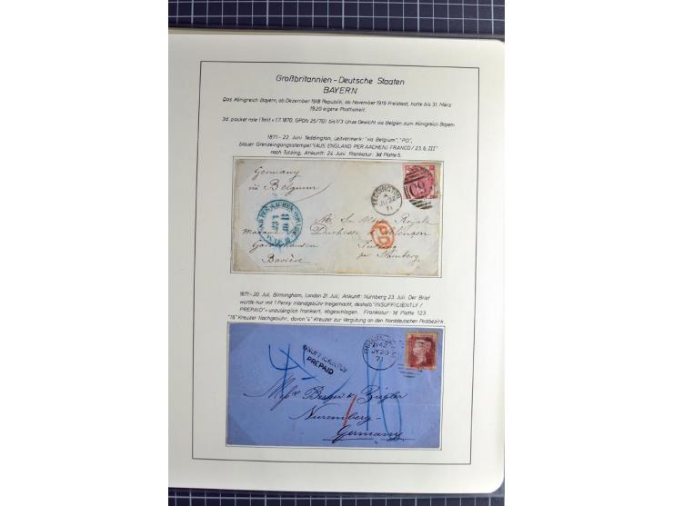 Pre-UPU Foreign Destination Mail: 1584/1875, the fine and valuable 3 volume collection beautifully written up on album pages 