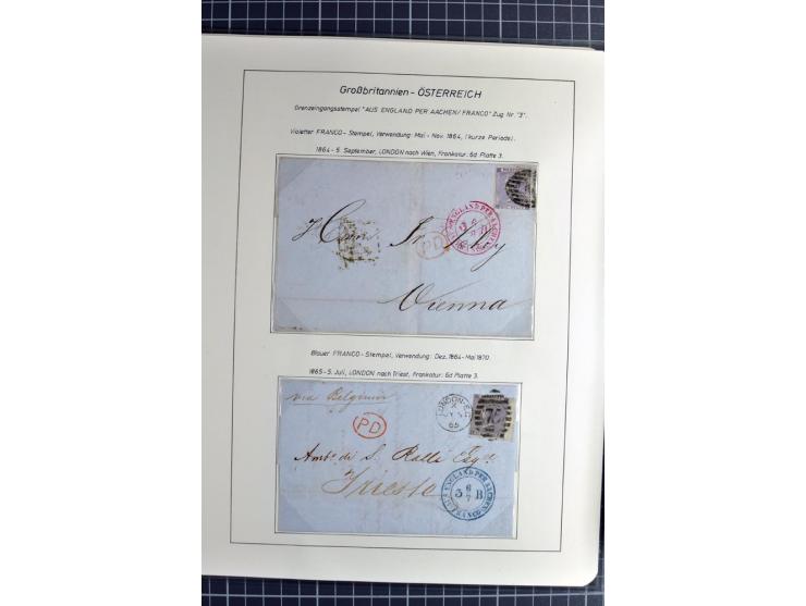 Pre-UPU Foreign Destination Mail: 1584/1875, the fine and valuable 3 volume collection beautifully written up on album pages 