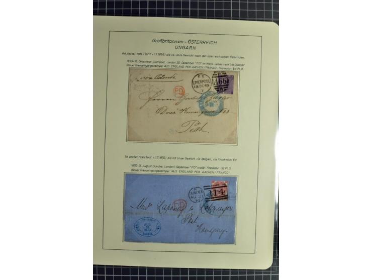 Pre-UPU Foreign Destination Mail: 1584/1875, the fine and valuable 3 volume collection beautifully written up on album pages 