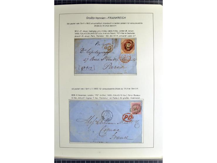 Pre-UPU Foreign Destination Mail: 1584/1875, the fine and valuable 3 volume collection beautifully written up on album pages 