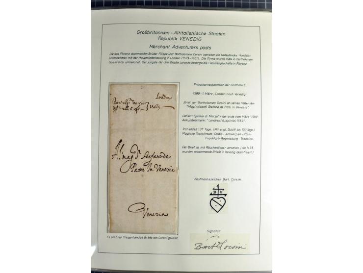 Pre-UPU Foreign Destination Mail: 1584/1875, the fine and valuable 3 volume collection beautifully written up on album pages 